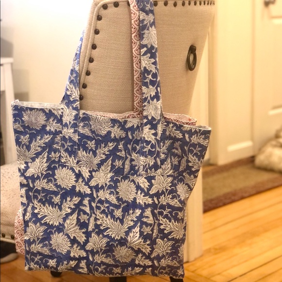 Block Print Cotton Shopping Bag - Picture 3 of 3